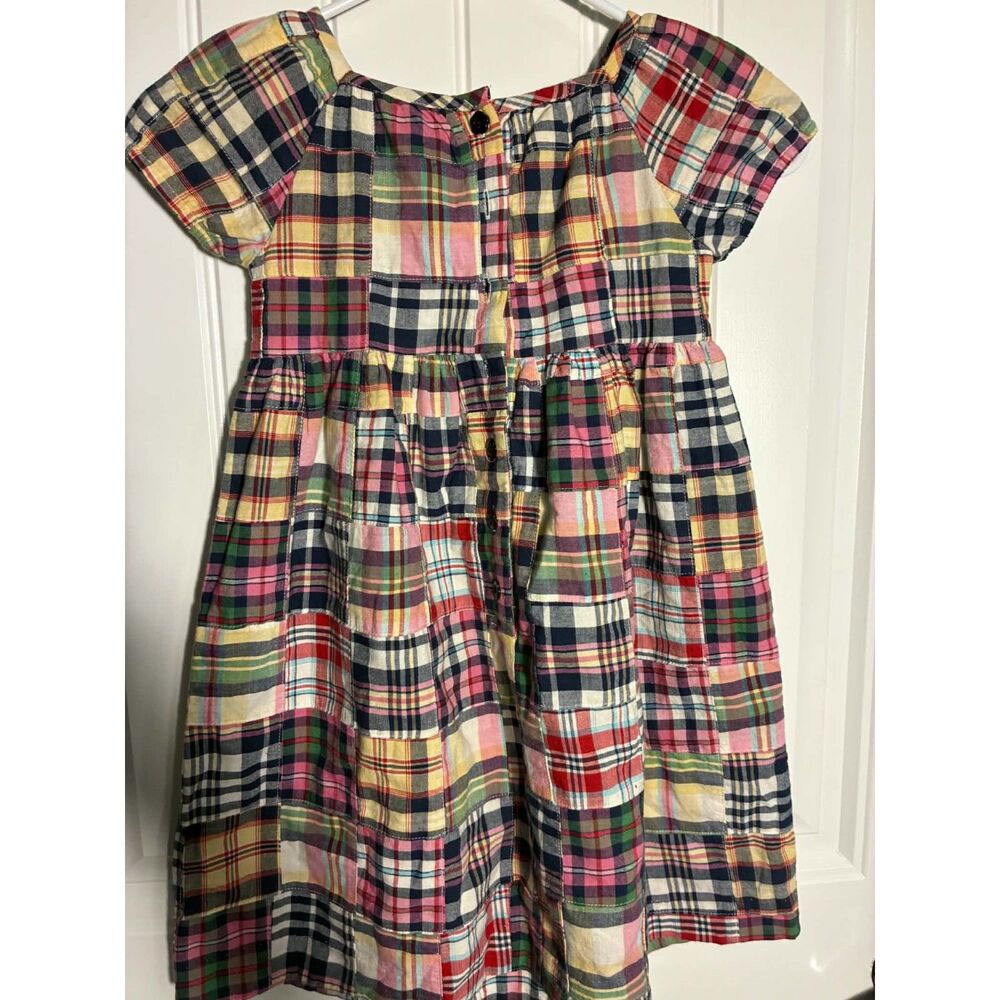 Baby Gap 4T Plaid Dress Short Puff Sleeves